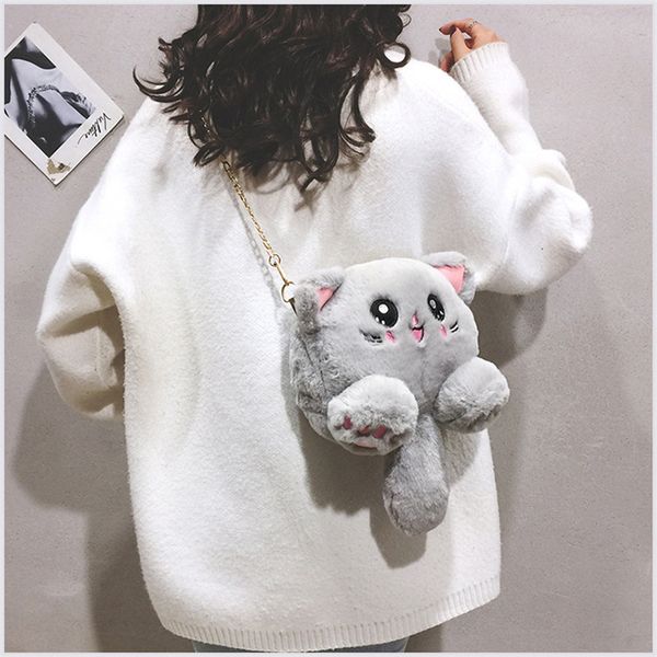 chain cross body bag women cute plush cat shoulder bag female casual cartoon zipper soft fake fur mini messenger bags xb50015
chain cross body bag women cute plush cat shoulder bag female casual cartoon zipper soft fake fur mini messenger bags xb50015