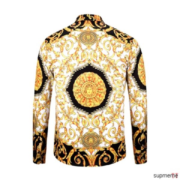 fashion men's shirts gold floral print men dress shirt pattern slim fit mens medusa casual business women shirts clothing hyi, White;black
fashion men's shirts gold floral print men dress shirt pattern slim fit mens medusa casual business women shirts clothing hyi, White;black