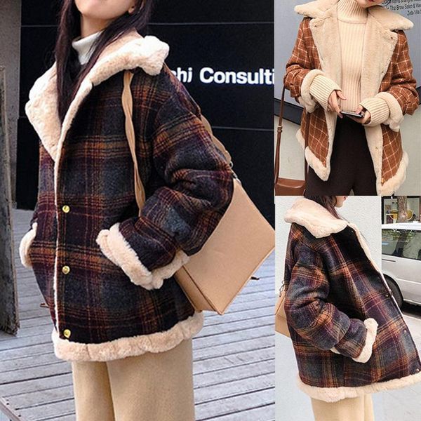 женщины outwear плед пэчворк утолщение пальто плюша куртки шинель женская куртка пальто зимы женщин куртки, Black
женщины outwear плед пэчворк утолщение пальто плюша куртки шинель женская куртка пальто зимы женщин куртки, Black