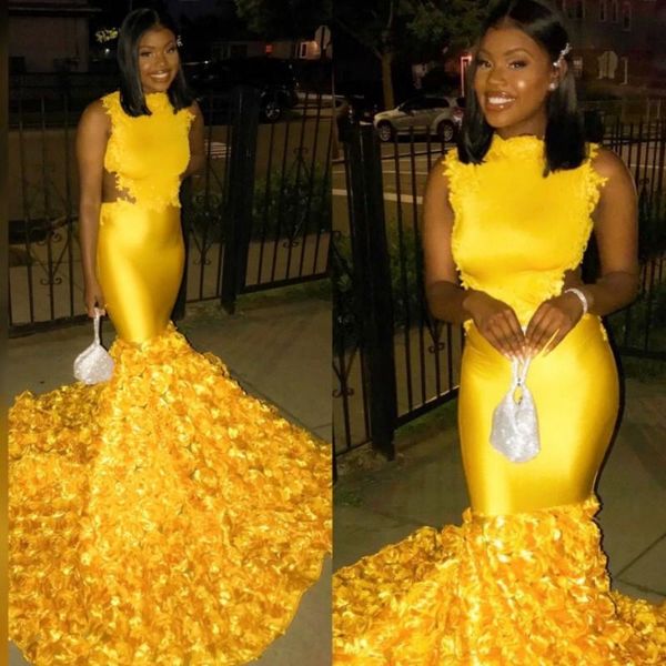 2020 bright yellow mermaid prom dresses jewel scalloped neck sleeveless handmade flowers custom made african black girl formal evening gowns
2020 bright yellow mermaid prom dresses jewel scalloped neck sleeveless handmade flowers custom made african black girl formal evening gowns