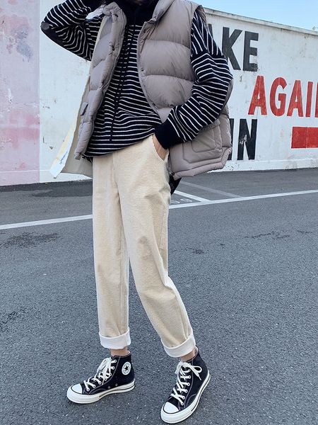 corduroy pants woman easy thin high waist knicker corduroy radish haren pants directly canister trousers, Black
corduroy pants woman easy thin high waist knicker corduroy radish haren pants directly canister trousers, Black