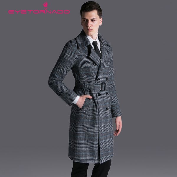 men fashion trench spring autumn plaid double breasted casual business trench overcoat belted pockets slim fit classic, Tan;black
men fashion trench spring autumn plaid double breasted casual business trench overcoat belted pockets slim fit classic, Tan;black