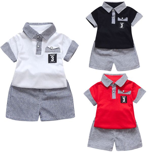 2pc toddler kids baby boy short sleeve striped lapel letter printed t shirt +striped shorts outfits boys clothes sets suits, White
2pc toddler kids baby boy short sleeve striped lapel letter printed t shirt +striped shorts outfits boys clothes sets suits, White