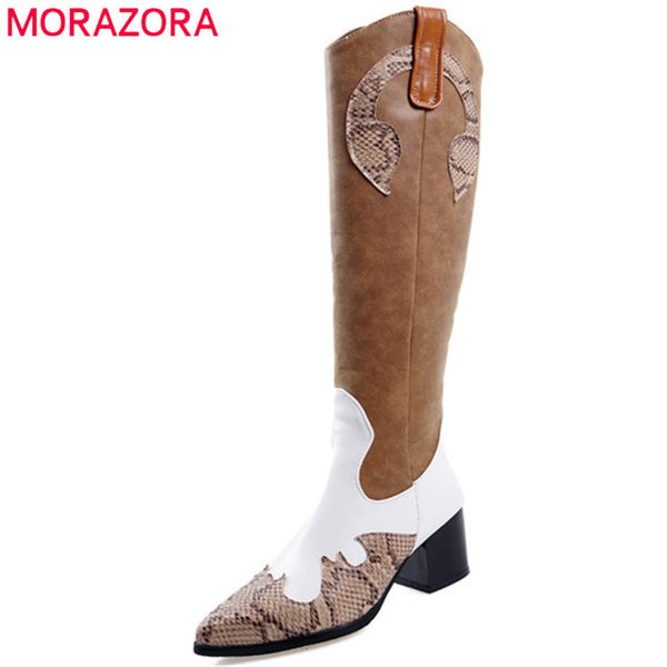 morazora 2020 big size 48 women knee high boots snake mixed colors autumn winter long boots pointed toe fashion shoes woman, Black
morazora 2020 big size 48 women knee high boots snake mixed colors autumn winter long boots pointed toe fashion shoes woman, Black