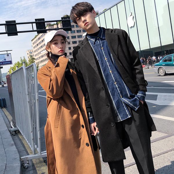 men's windbreaker 2019 summer new slim pure color retro medium long windbreaker loose casual lapel personality youth men's wear, Tan;black
men's windbreaker 2019 summer new slim pure color retro medium long windbreaker loose casual lapel personality youth men's wear, Tan;black