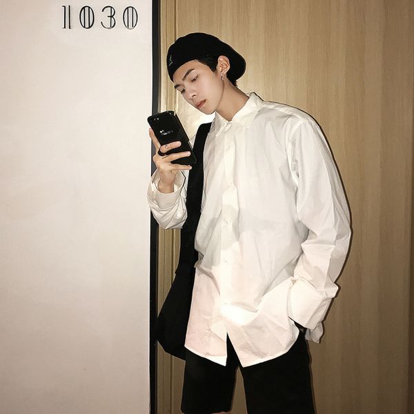 2019 spring and summer new chinese couple simple long sleeve casual solid color lapel men hawaiian shirt camisa masculina best, White;black
2019 spring and summer new chinese couple simple long sleeve casual solid color lapel men hawaiian shirt camisa masculina best, White;black