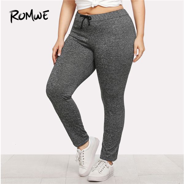 romwe sport plus size solid grey drawstring waist gym sports pants women yoga tights 2018 autumn female fitness yoga leggings, White;red
romwe sport plus size solid grey drawstring waist gym sports pants women yoga tights 2018 autumn female fitness yoga leggings, White;red