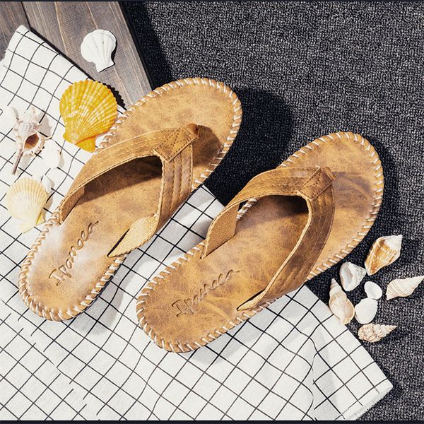 men's flip-flops summer leather drag british wind casual sandals and slippers slippery wear-resistant thick-soled flat sandals, Black
men's flip-flops summer leather drag british wind casual sandals and slippers slippery wear-resistant thick-soled flat sandals, Black