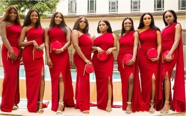 2020 red mermaid bridesmaid dresses long one shoulder side split floor length long wedding guest dress formal maid of honor 2505, White;pink
2020 red mermaid bridesmaid dresses long one shoulder side split floor length long wedding guest dress formal maid of honor 2505, White;pink
