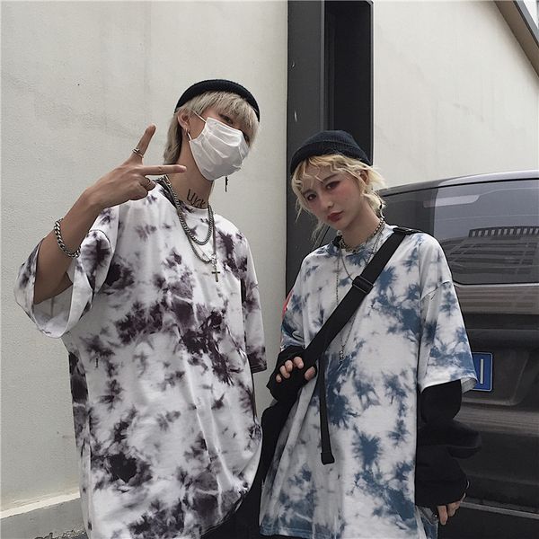 men's t-shirts mens womens graffiti tie dye contrast color print hip hop tees streetwear oversized loose pullover, White;black
men's t-shirts mens womens graffiti tie dye contrast color print hip hop tees streetwear oversized loose pullover, White;black