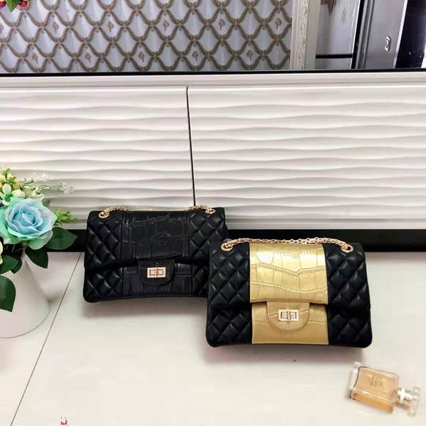 leather crocodile grain stitching lattice ling grain color matching new lock chain single shoulder inclined shoulder bag purses handbags
leather crocodile grain stitching lattice ling grain color matching new lock chain single shoulder inclined shoulder bag purses handbags