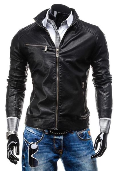 new arrived men's leather jackets male slim coats zipper man motorcycle bike outerwear stand fashion jackets, Black;brown
new arrived men's leather jackets male slim coats zipper man motorcycle bike outerwear stand fashion jackets, Black;brown