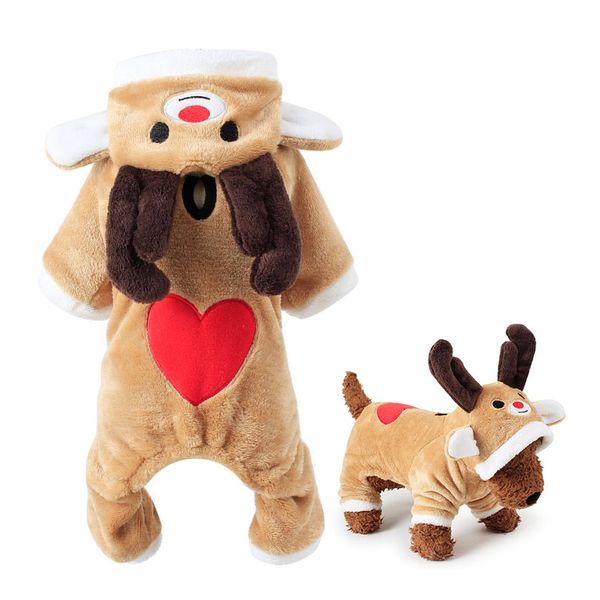 Winter Dog Clothes Cute Red Heart Elk Pet Costume for Small Dogs Warm Soft Coral Fleece Puppy Dog Christmas Party Apparel XS-XL, Brown
Winter Dog Clothes Cute Red Heart Elk Pet Costume for Small Dogs Warm Soft Coral Fleece Puppy Dog Christmas Party Apparel XS-XL, Brown