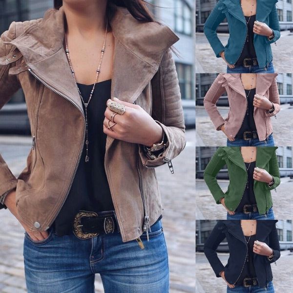zipper paragraph long sleeves repair the body lapel imitation skin loose coat female om8738, Black;red
zipper paragraph long sleeves repair the body lapel imitation skin loose coat female om8738, Black;red