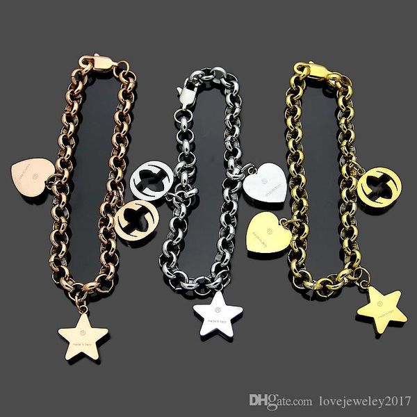 luxury jewelry women designer bracelet chians bracelets with logo and heart accessories silver rose gold fashion jewelry, Golden;silver
luxury jewelry women designer bracelet chians bracelets with logo and heart accessories silver rose gold fashion jewelry, Golden;silver