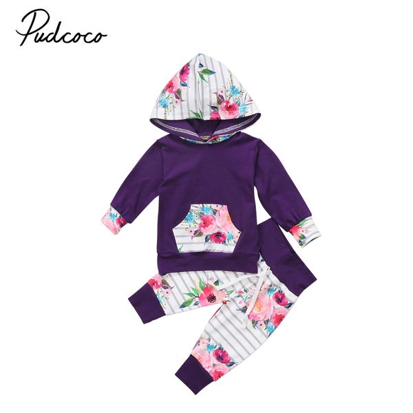 2017 autumn newborn kids baby girls flower long sleeve striped hooded pullover floral long pants outfits clothes, Blue
2017 autumn newborn kids baby girls flower long sleeve striped hooded pullover floral long pants outfits clothes, Blue