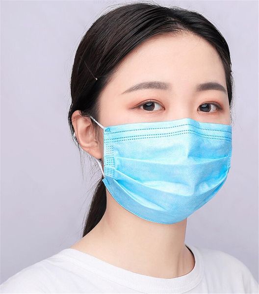 100шт одноразовые маски безопасные против пыли и 50шт взрослый ушной крючок лицевой фильтр маска синий в наличии