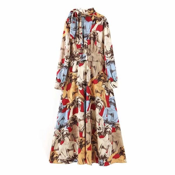 stylish vintage printed long dress for women fashion bow tie collar long sleeve casual dresses elegant sashes dress robe femme, Black;gray
stylish vintage printed long dress for women fashion bow tie collar long sleeve casual dresses elegant sashes dress robe femme, Black;gray