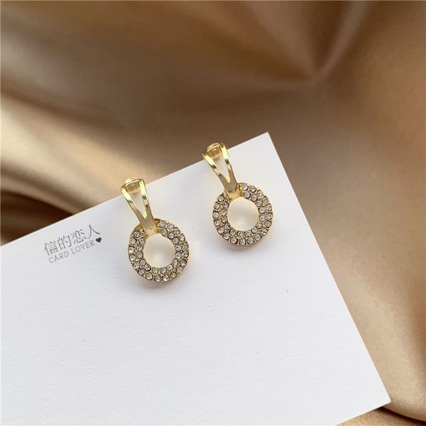 new korean simple cute girl geometric golden crystal round rhinestones drop earrings for women fashion jewelry accessories, Silver
new korean simple cute girl geometric golden crystal round rhinestones drop earrings for women fashion jewelry accessories, Silver