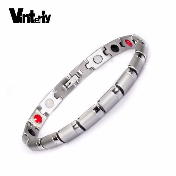 vinterly health magnetic bracelet for women silver color germanium jewelry friendship chain stainless steel bracelets & bangles, Golden;silver
vinterly health magnetic bracelet for women silver color germanium jewelry friendship chain stainless steel bracelets & bangles, Golden;silver