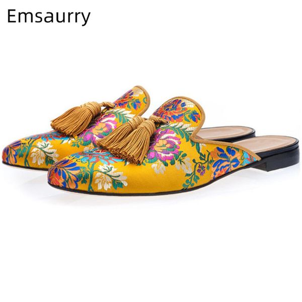 yellow embroider-flowers men slippers elegant tassel flat heel outside footwear round toe 2020 sell comfy casual slides male, Black
yellow embroider-flowers men slippers elegant tassel flat heel outside footwear round toe 2020 sell comfy casual slides male, Black
