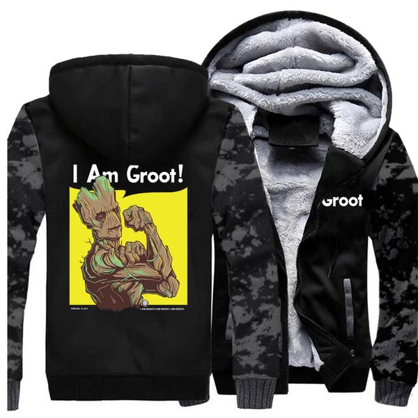 groot hip hop printing men hooded hoodie camouflage plus velvet padded sweatshirt long sleeve jacket 2019 fall winter trend coat, Black
groot hip hop printing men hooded hoodie camouflage plus velvet padded sweatshirt long sleeve jacket 2019 fall winter trend coat, Black