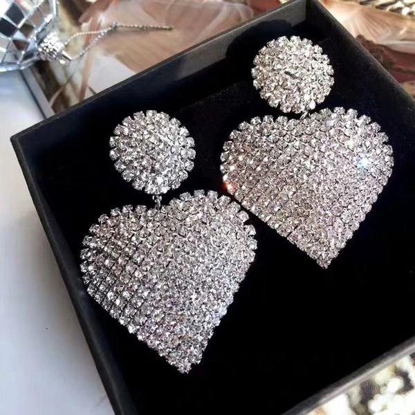 mwsonya new korean luxury high-end rhinestone love heart pendant earrings elegant for women fashion earrings jewelry gifts, Silver
mwsonya new korean luxury high-end rhinestone love heart pendant earrings elegant for women fashion earrings jewelry gifts, Silver