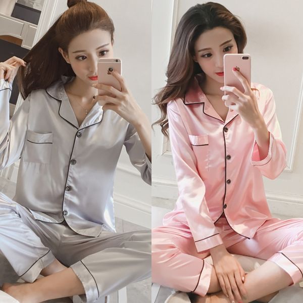 fat large size home clothes fat lady autumn pajamas and silk style lady simple lapel cardigan pajamas imitation silk, Blue;red
fat large size home clothes fat lady autumn pajamas and silk style lady simple lapel cardigan pajamas imitation silk, Blue;red
