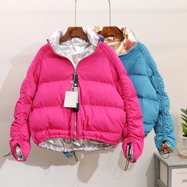 2 sides wear winter warm coat thick cotton jacket women short cotton coat outwear parkas, Black
2 sides wear winter warm coat thick cotton jacket women short cotton coat outwear parkas, Black