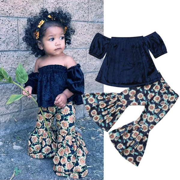 1-6y toddler baby girls fashion lovely clothes sets 2pcs off shoulder velvet pullover +sunflowers print flare pants, White
1-6y toddler baby girls fashion lovely clothes sets 2pcs off shoulder velvet pullover +sunflowers print flare pants, White