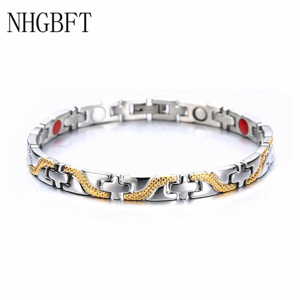 nhgbft golden stripes energy magnetic bracelets for men women stainless steel health germanium bracelet bangles dropshipping, Black
nhgbft golden stripes energy magnetic bracelets for men women stainless steel health germanium bracelet bangles dropshipping, Black