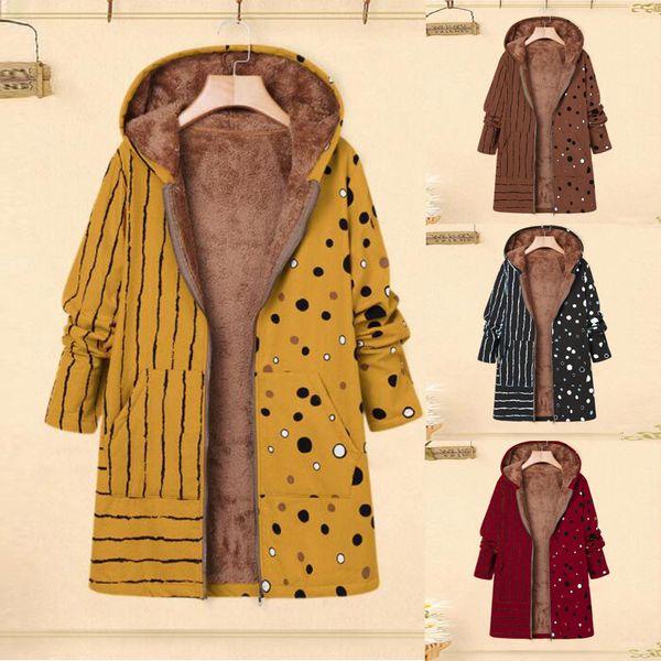 2019 vintage female coat womens winter dot printed hooded coats casual long sleeves pockets oversize coats 19sep26, Black
2019 vintage female coat womens winter dot printed hooded coats casual long sleeves pockets oversize coats 19sep26, Black