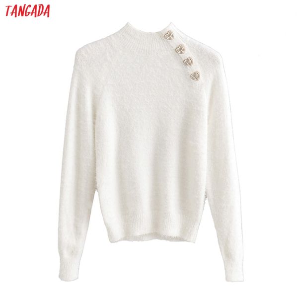 tangada korean style women solid turtleneck sweater pearl buttons female chic winter ladies fur jumpers sweater pull femme jn317, White;black
tangada korean style women solid turtleneck sweater pearl buttons female chic winter ladies fur jumpers sweater pull femme jn317, White;black