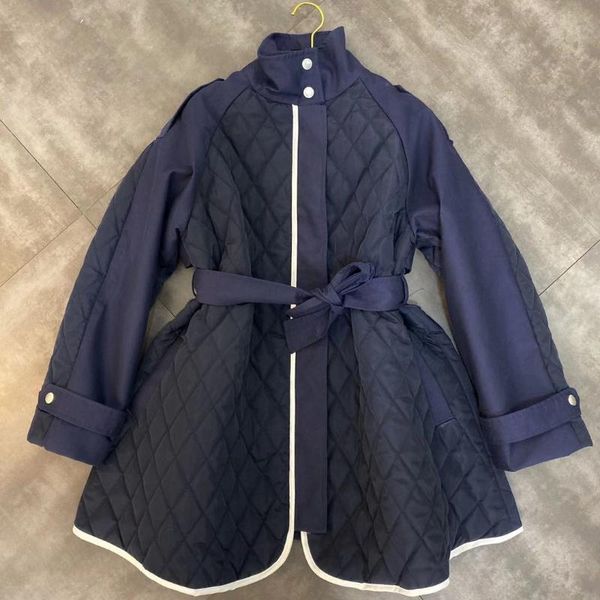net red same style spring 2020 new style standing collar long sleeve belt waistband plaid cotton trend puffy cotton clothes, Black
net red same style spring 2020 new style standing collar long sleeve belt waistband plaid cotton trend puffy cotton clothes, Black