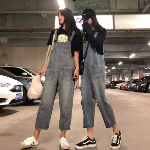 women fashion casual denim jumpsuits female new style loose straight jeans shoulder strap jeans pants, Blue
women fashion casual denim jumpsuits female new style loose straight jeans shoulder strap jeans pants, Blue