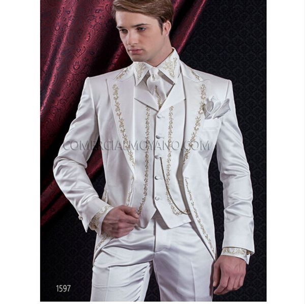 embroidery groom tuxedos white groomsmen mens wedding dress peak lapel man jacket blazer fashion 3 piece suit(jacket+pants+vest+tie) 2291, Black;gray
embroidery groom tuxedos white groomsmen mens wedding dress peak lapel man jacket blazer fashion 3 piece suit(jacket+pants+vest+tie) 2291, Black;gray
