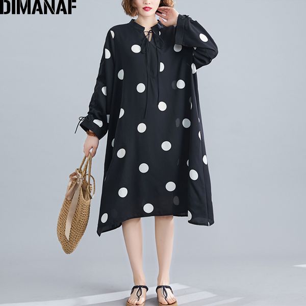 dimanaf plus size dress women clothing summer sundress chiffon female elegant lady vestidos a-line loose dot print dress black, Black;gray
dimanaf plus size dress women clothing summer sundress chiffon female elegant lady vestidos a-line loose dot print dress black, Black;gray