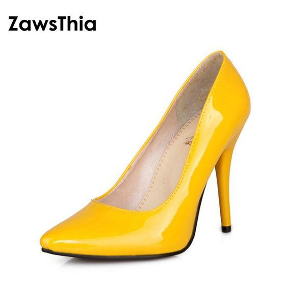 zawsthia patent pu leather woman thin high heels colorful yellow green stiletto office lady pumps women shoes big size 46 47 48, Black
zawsthia patent pu leather woman thin high heels colorful yellow green stiletto office lady pumps women shoes big size 46 47 48, Black
