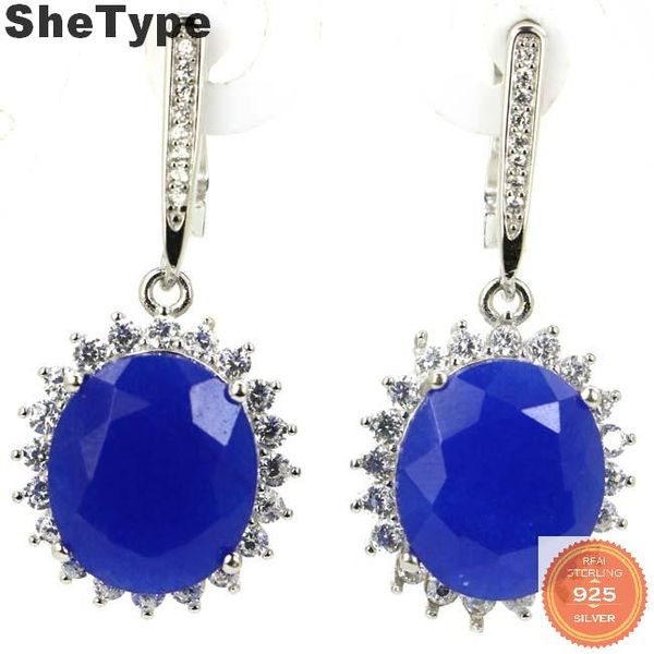 37x17mm romantic 9.7g created pink tourmaline real blue sapphire 925 solid sterling silver stud earrings, Golden;silver
37x17mm romantic 9.7g created pink tourmaline real blue sapphire 925 solid sterling silver stud earrings, Golden;silver