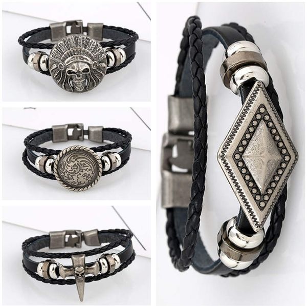 direct selling men's buckle woven leather bracelet skull leather bracelet dab398 charm bracelets jewelry bracelet, Golden;silver
direct selling men's buckle woven leather bracelet skull leather bracelet dab398 charm bracelets jewelry bracelet, Golden;silver