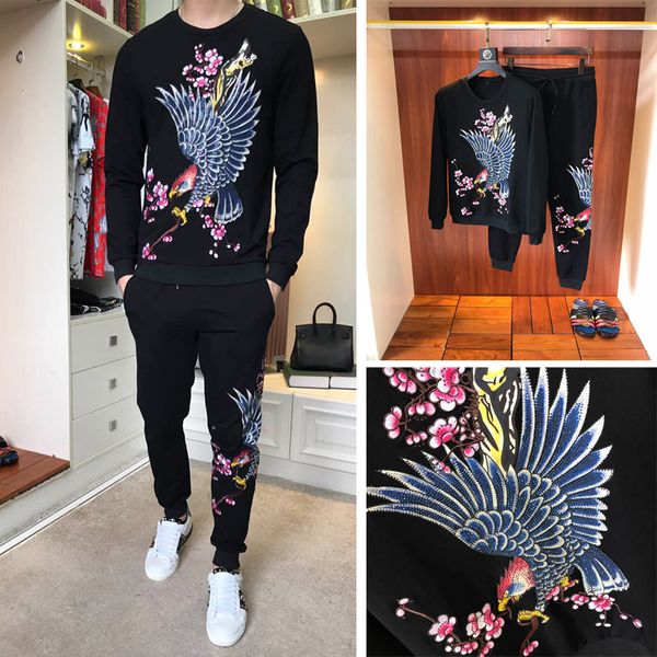 autumn men's fashion suit, drill embroidery, crane long sleeve guard, men's social spiritual young men's leisure two-piece su, Gray
autumn men's fashion suit, drill embroidery, crane long sleeve guard, men's social spiritual young men's leisure two-piece su, Gray