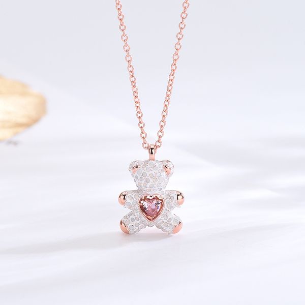 swan brand classic designer jewelry pink crystal cute bear pendant necklace electroplating 18k real gold woman fashion necklace, Silver
swan brand classic designer jewelry pink crystal cute bear pendant necklace electroplating 18k real gold woman fashion necklace, Silver