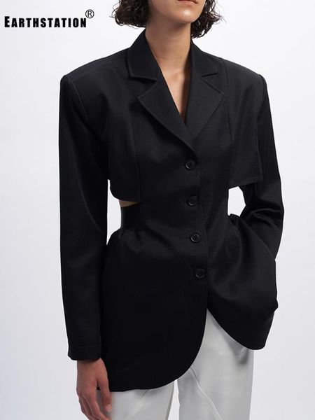 women's suits & blazers back hollow out leaky waist design slimming a pendant suit jacket ladies autumn fashion personality, White;black
women's suits & blazers back hollow out leaky waist design slimming a pendant suit jacket ladies autumn fashion personality, White;black