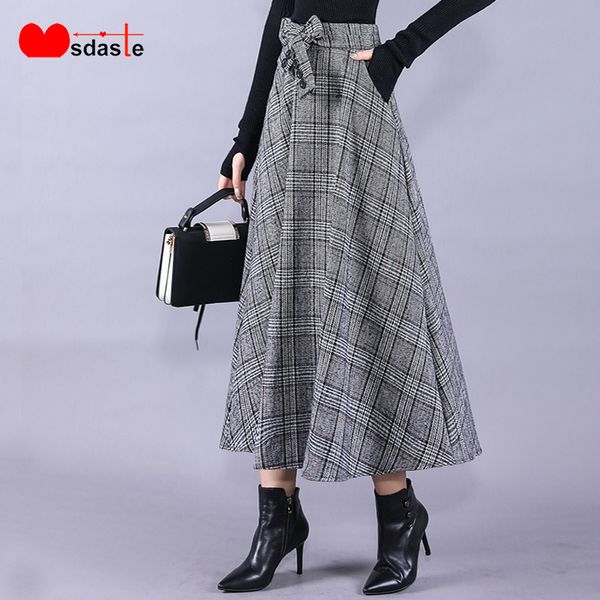 winter woolen skirts women 2019 high waist female belted saia plus size s~4xl vintage plaid midi jupe long office woman skirt, Black;gray
winter woolen skirts women 2019 high waist female belted saia plus size s~4xl vintage plaid midi jupe long office woman skirt, Black;gray