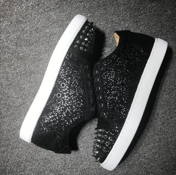 2019 luxurious designer red bottoms casual shoe mens women multi-colored studs crystal leather high low cupwalking sneakers sport snea, Black
2019 luxurious designer red bottoms casual shoe mens women multi-colored studs crystal leather high low cupwalking sneakers sport snea, Black