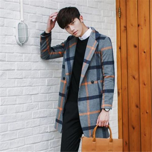 korean version of the long code windbreaker casual plaid male british winter coat male slim windbreaker woolen material, Tan;black
korean version of the long code windbreaker casual plaid male british winter coat male slim windbreaker woolen material, Tan;black