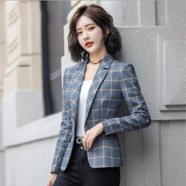 womens plaid jacket with pocket office lady style blazer women single button coat woman short blazer mujer femme, White;black
womens plaid jacket with pocket office lady style blazer women single button coat woman short blazer mujer femme, White;black
