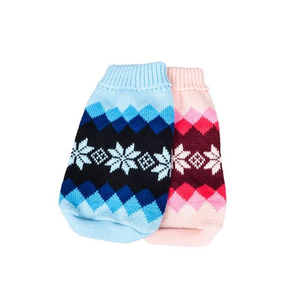 pet dogs cat knitwear diamond pattern sweater dog warm coat autumn/winter costume