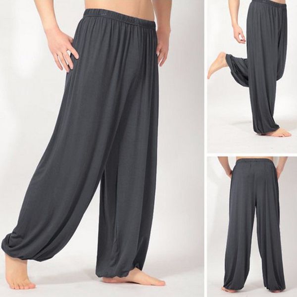 men super soft yoga pilates pants loose casual harem solid color lounge pants aic88, Black
men super soft yoga pilates pants loose casual harem solid color lounge pants aic88, Black