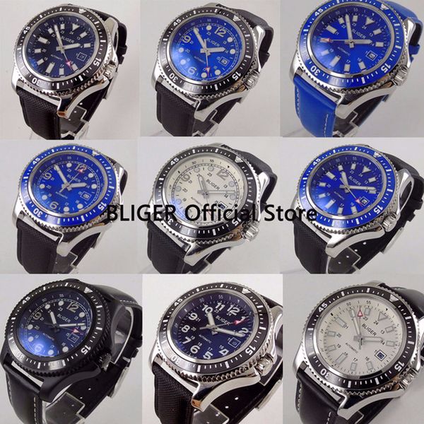 9 models sport 44mm bliger big face men's wrist watch ceramic bezel luminous marks miyota 8215 automatic movement watch, Slivery;brown
9 models sport 44mm bliger big face men's wrist watch ceramic bezel luminous marks miyota 8215 automatic movement watch, Slivery;brown